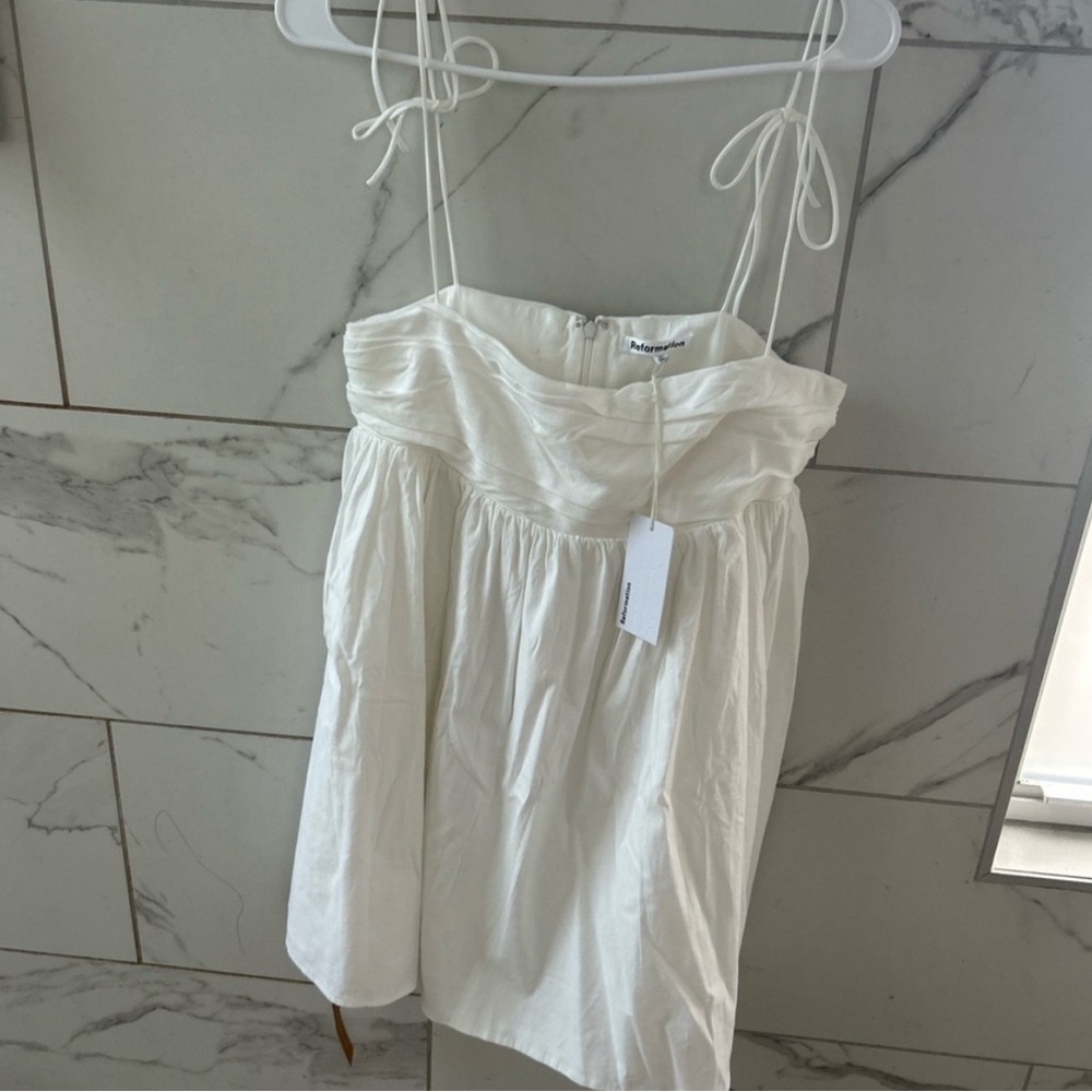 Reformation White Catarina Mini Dress